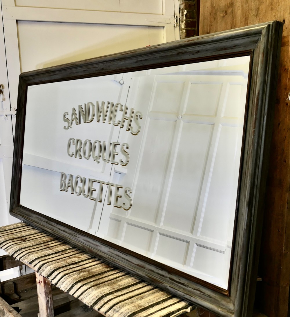 Huge Brasserie Advertising Mirror, Sandwiches Croques & Baguettes