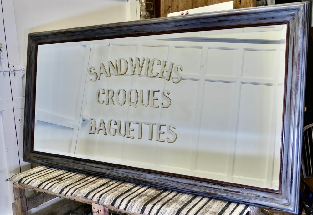 Huge Brasserie Advertising Mirror, Sandwiches Croques & Baguettes View II