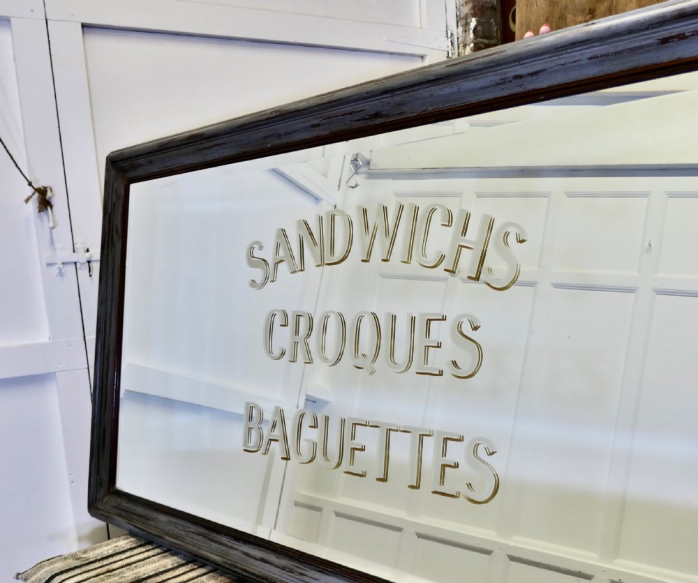 Huge Brasserie Advertising Mirror, Sandwiches Croques & Baguettes View III