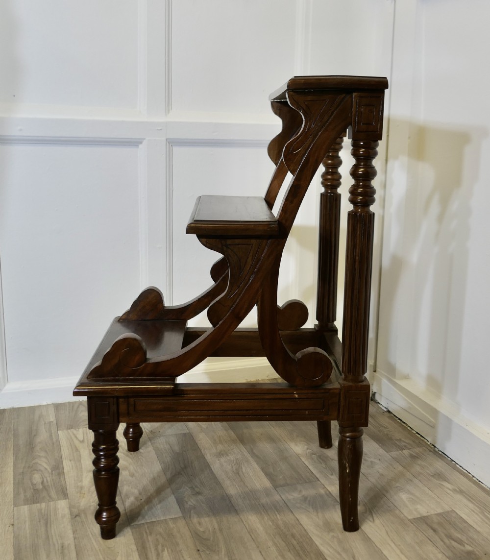 Very Attractive Edwardian Style Library Steps View V