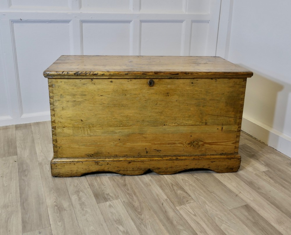 Beautiful Large Victorian Pine Blanket Box