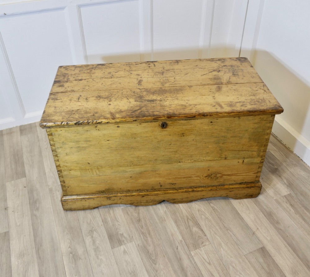 Beautiful Large Victorian Pine Blanket Box View IV