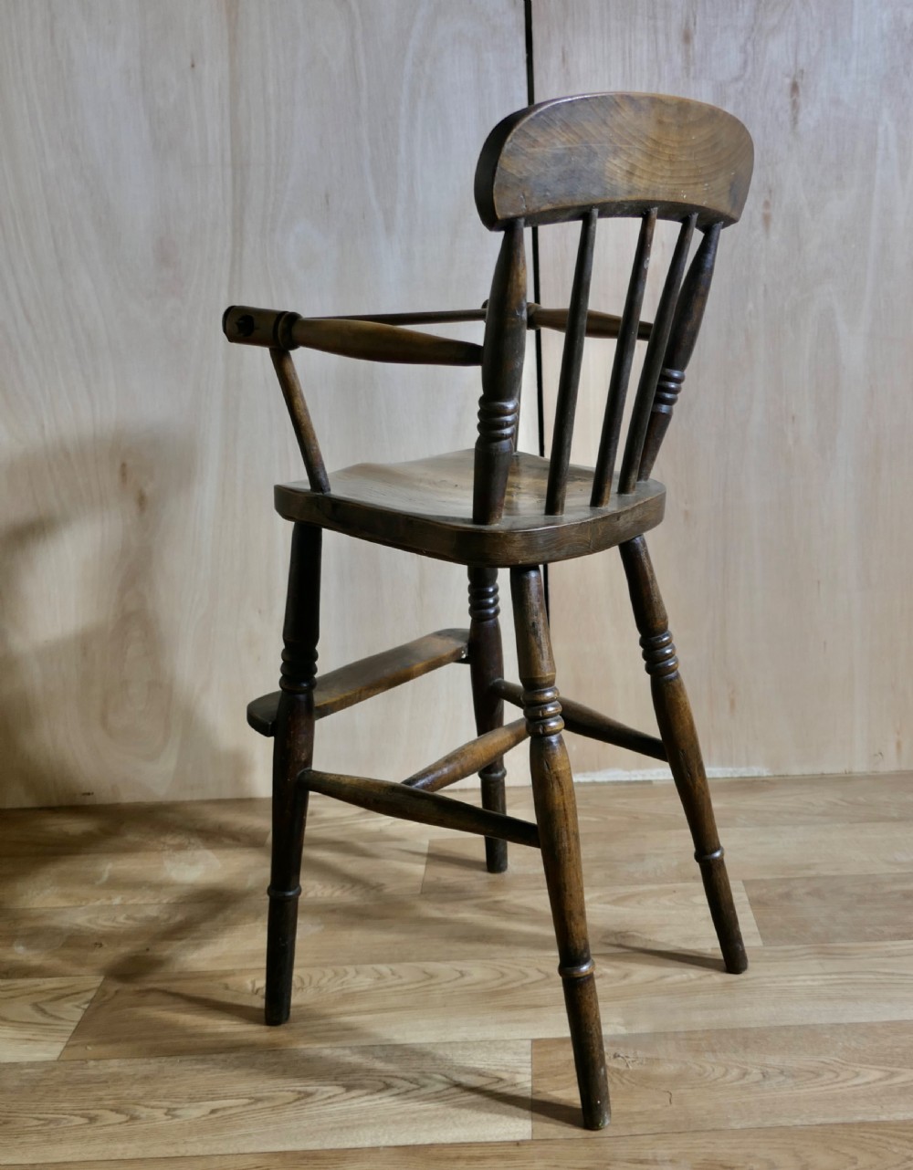 19th Century Beech and Elm Childs High Chair View IV