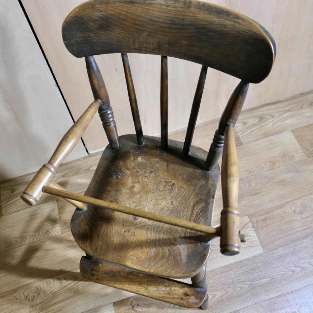 19th Century Beech and Elm Childs High Chair View V