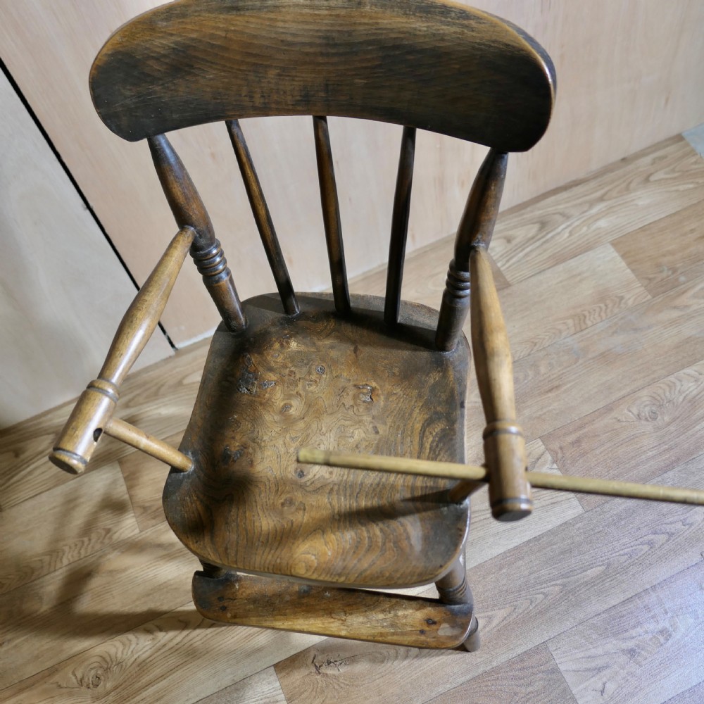 19th Century Beech and Elm Childs High Chair View VI