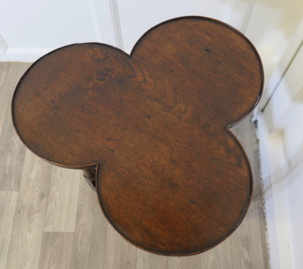 Irish Oak Clover Leaf Table with Undertier View IV
