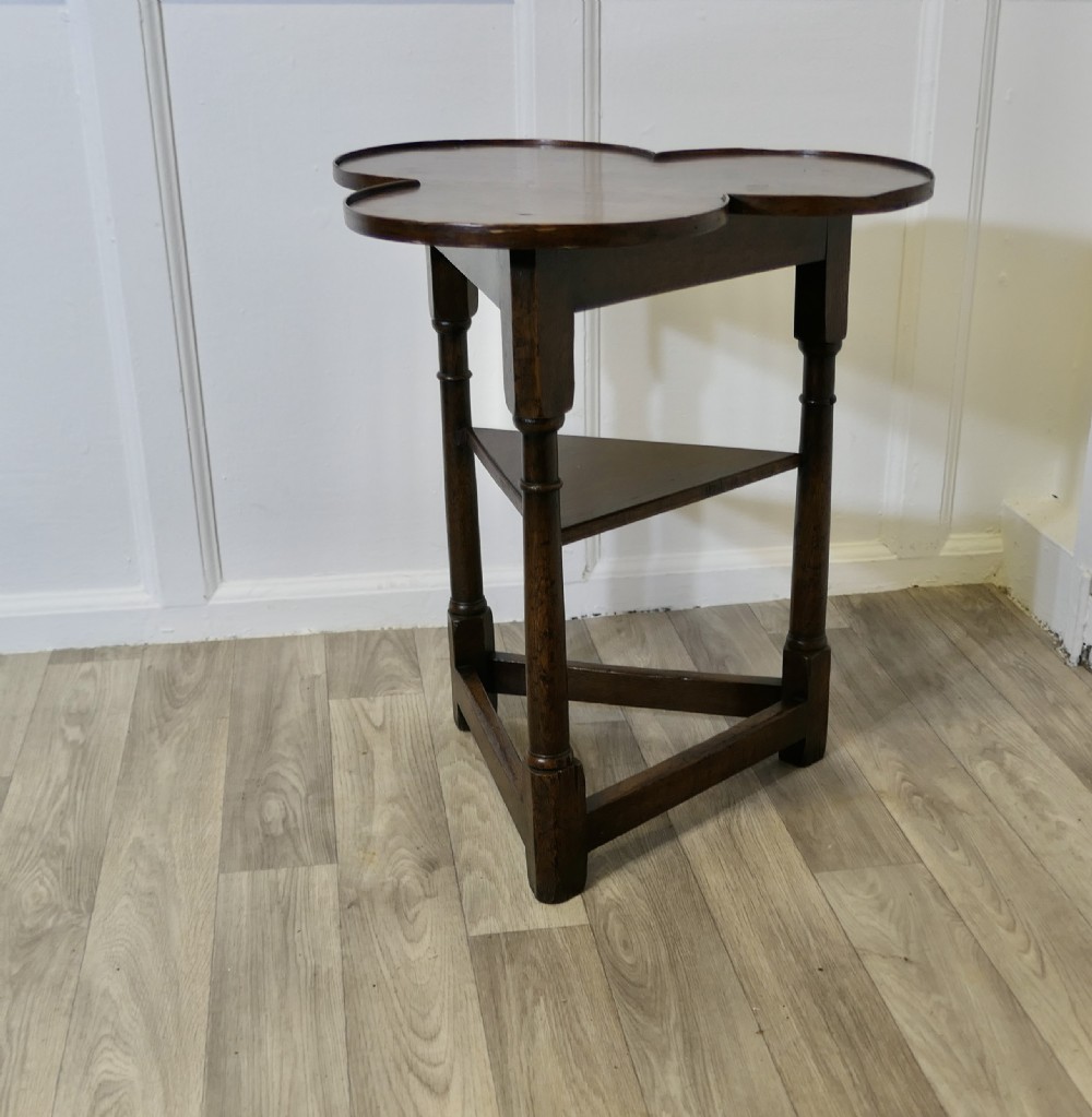 Irish Oak Clover Leaf Table with Undertier View VI