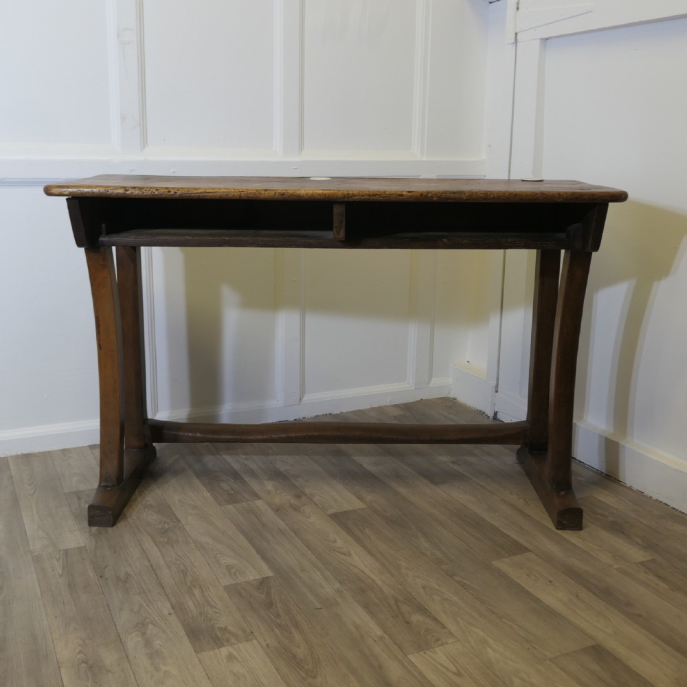 French Twin Clerks Reception Desk, Rustic Pine, Greeter