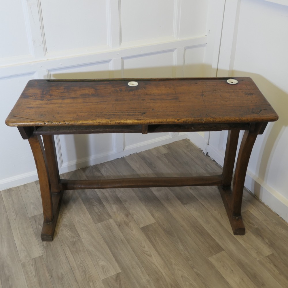 French Twin Clerks Reception Desk, Rustic Pine, Greeter View II
