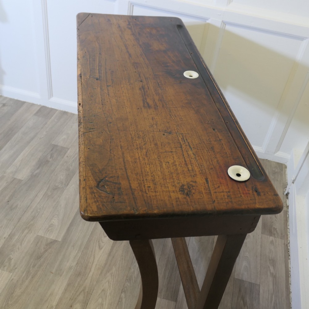 French Twin Clerks Reception Desk, Rustic Pine, Greeter View III