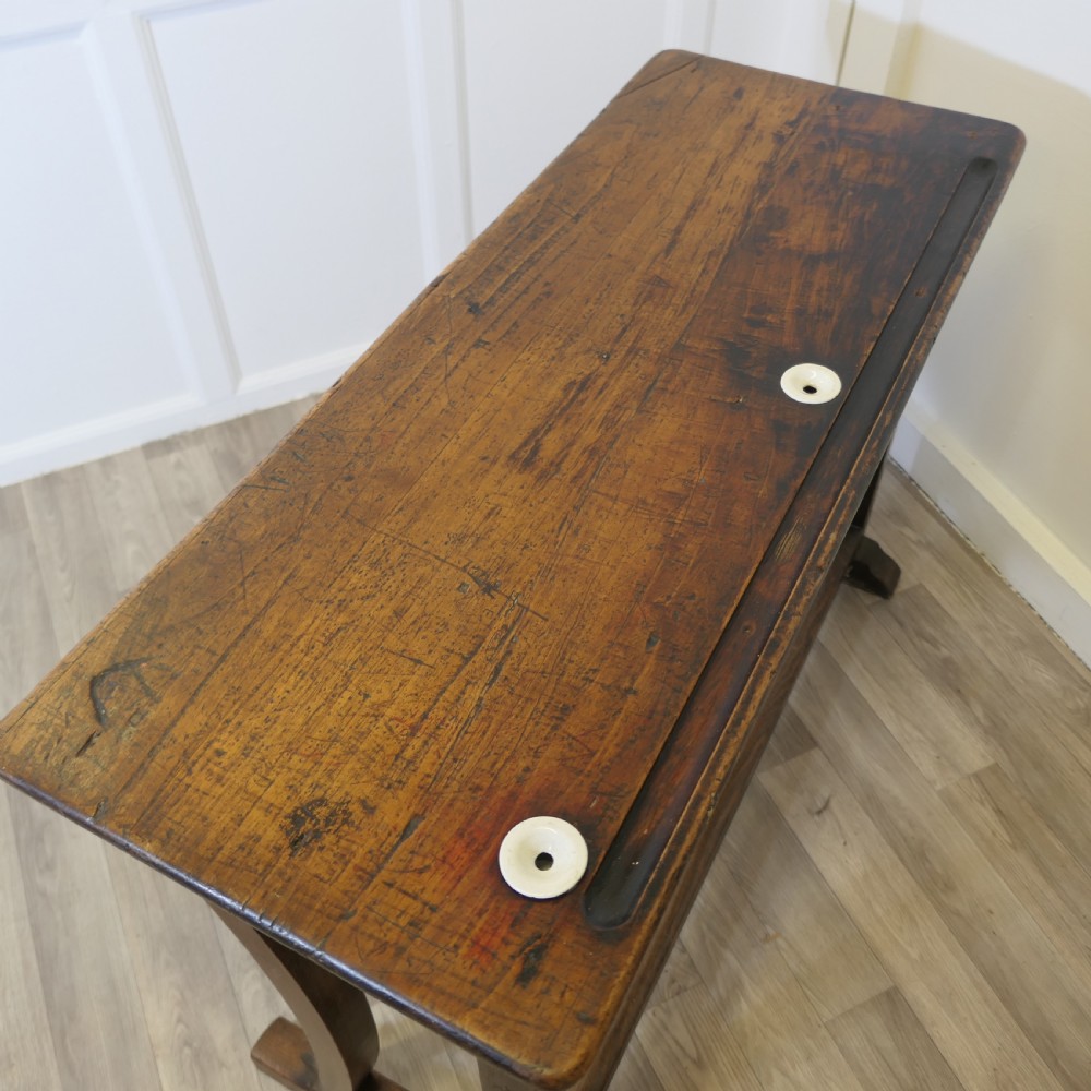 French Twin Clerks Reception Desk, Rustic Pine, Greeter View VI