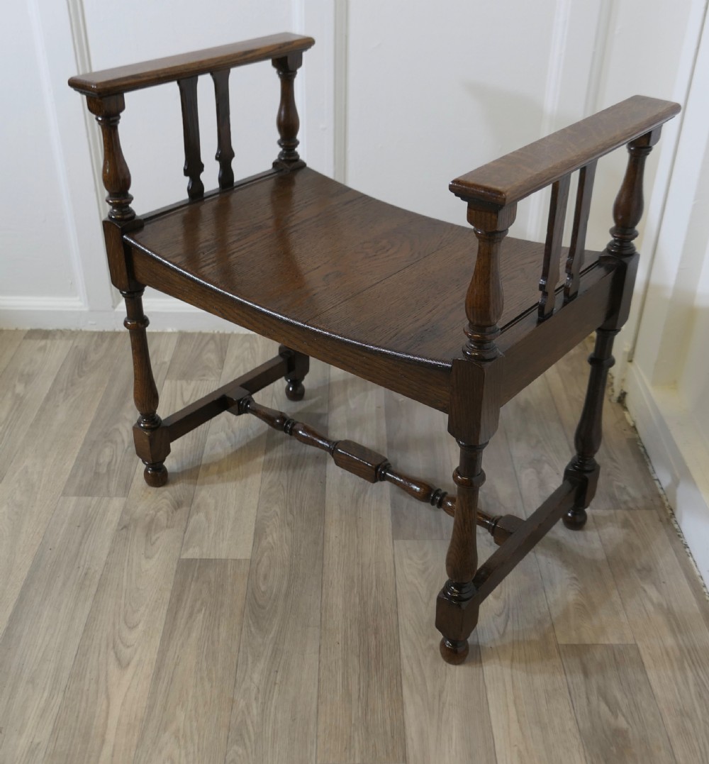 19th Century Oak Window Seat or Hall bench View III