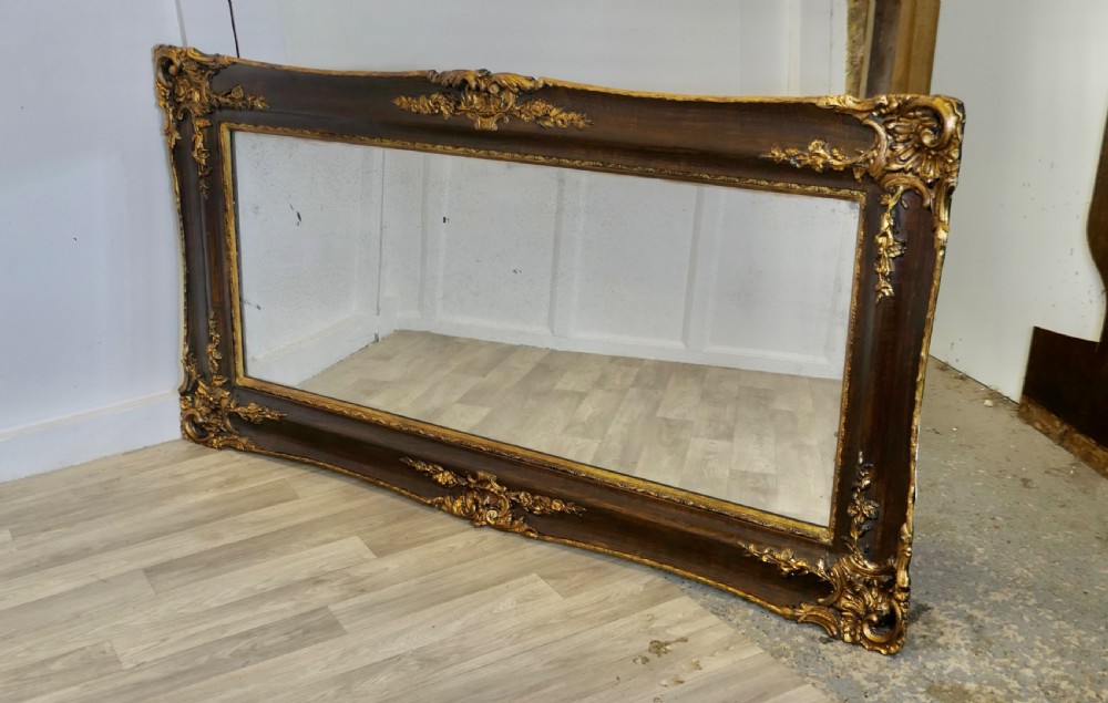 Large Rectangular Decorative Gilt and Wood Wall Mirror View VI