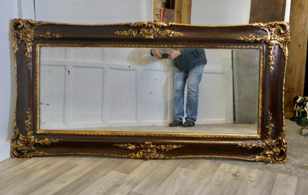 Large Rectangular Decorative Gilt and Wood Wall Mirror View IX