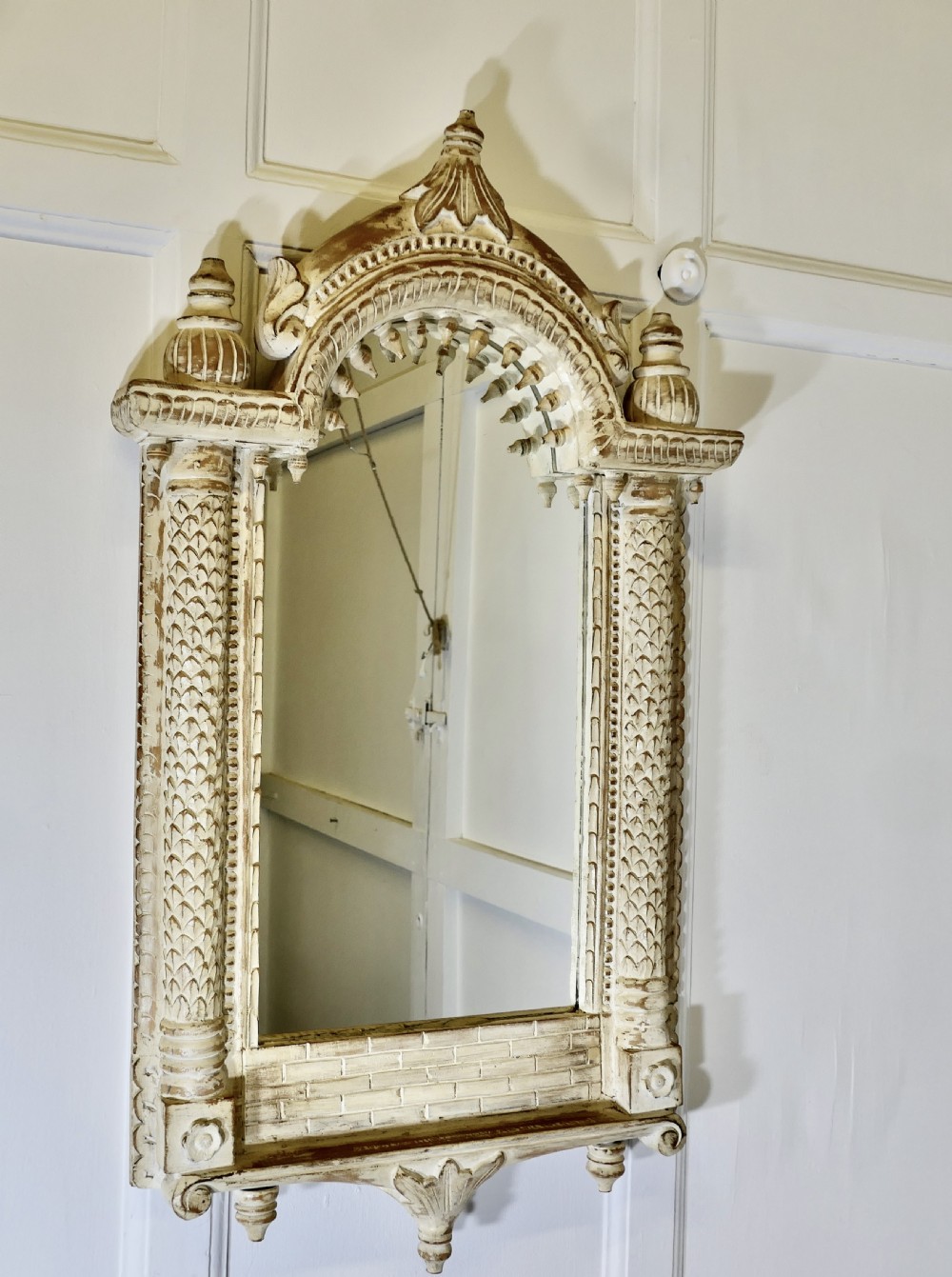 A North African Painted Tall Arched Wall Mirror View II