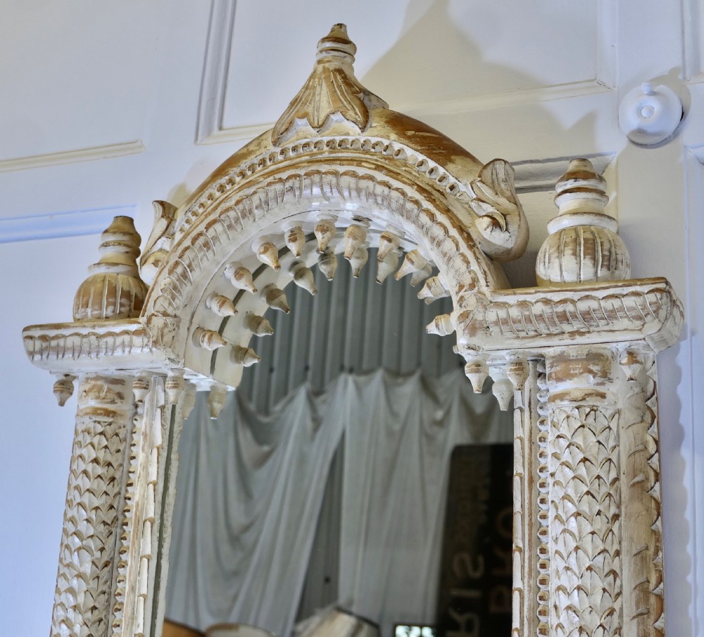 A North African Painted Tall Arched Wall Mirror View VI