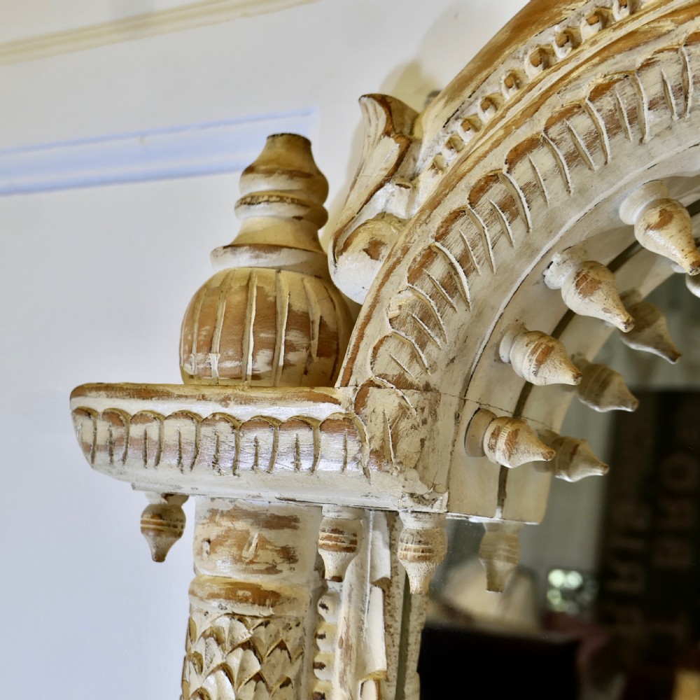 A North African Painted Tall Arched Wall Mirror View VII