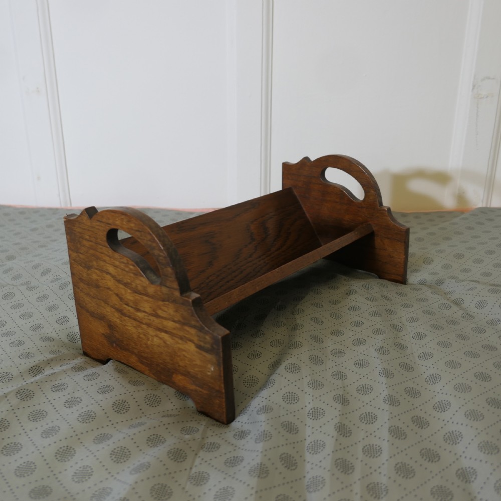Oak Desk Top Book Trough, with Handles View II