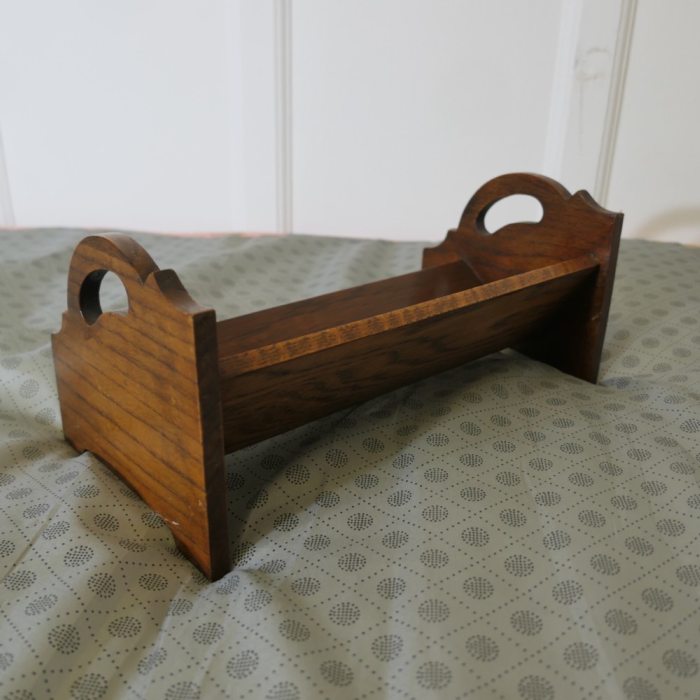 Oak Desk Top Book Trough, with Handles View III