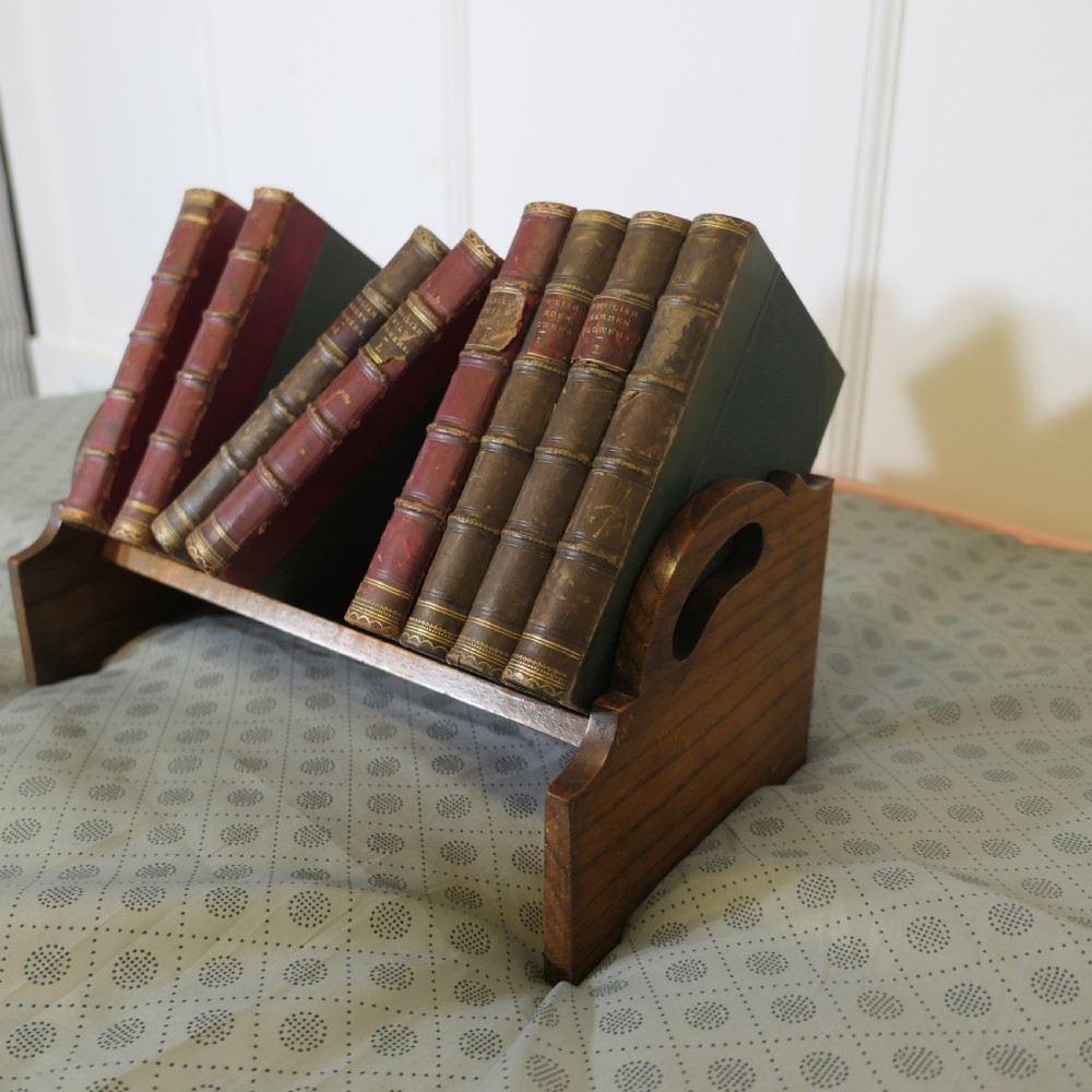 Oak Desk Top Book Trough, with Handles View V