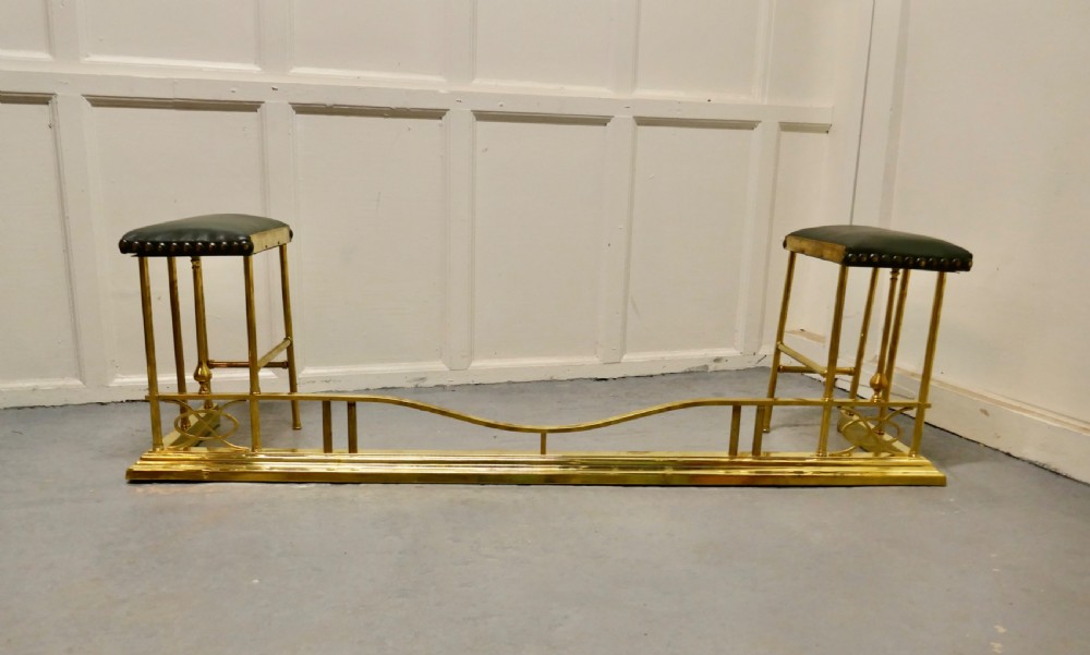 Charming Brass and Green Leather Club Fender