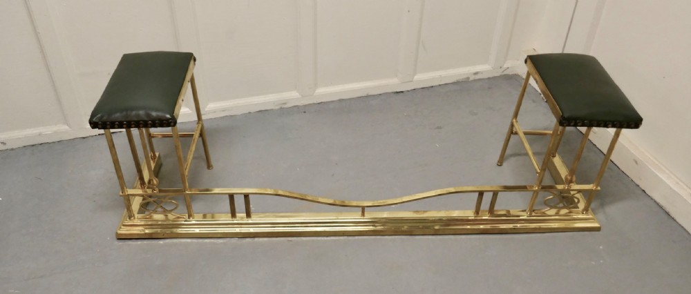 Charming Brass and Green Leather Club Fender View II
