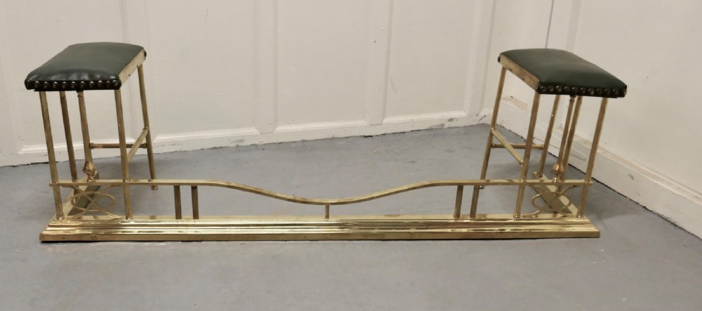 Charming Brass and Green Leather Club Fender View III