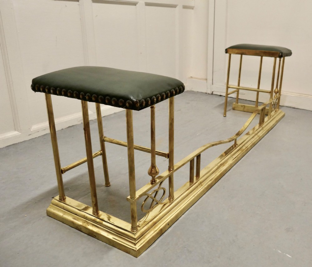 Charming Brass and Green Leather Club Fender View IV