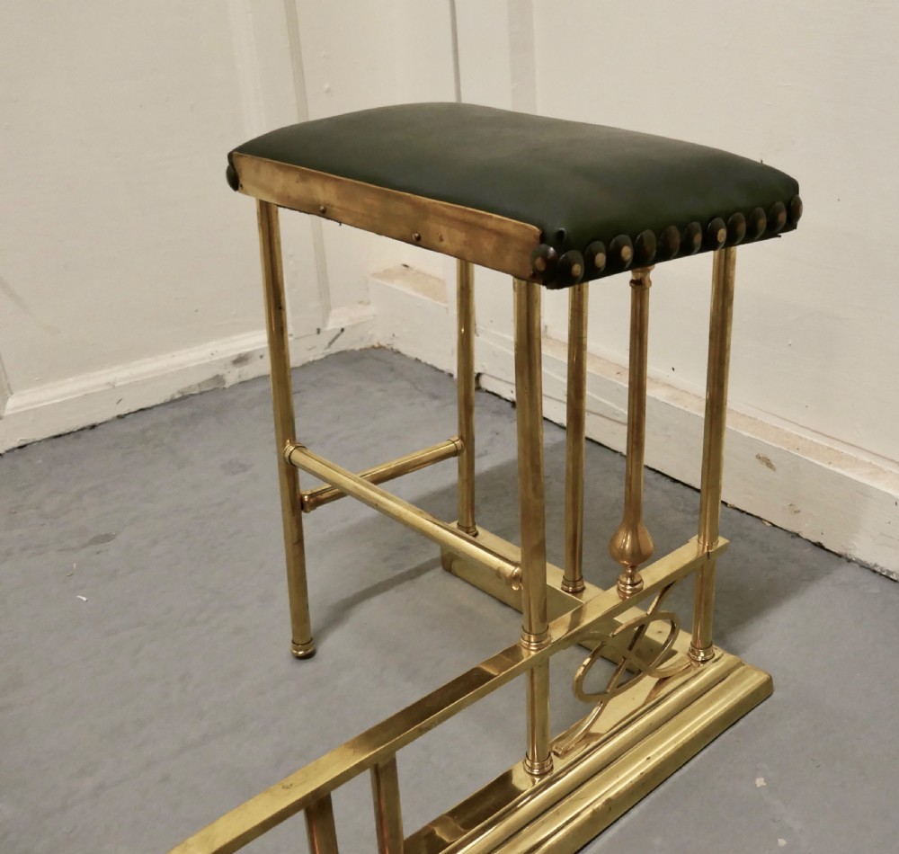 Charming Brass and Green Leather Club Fender View V