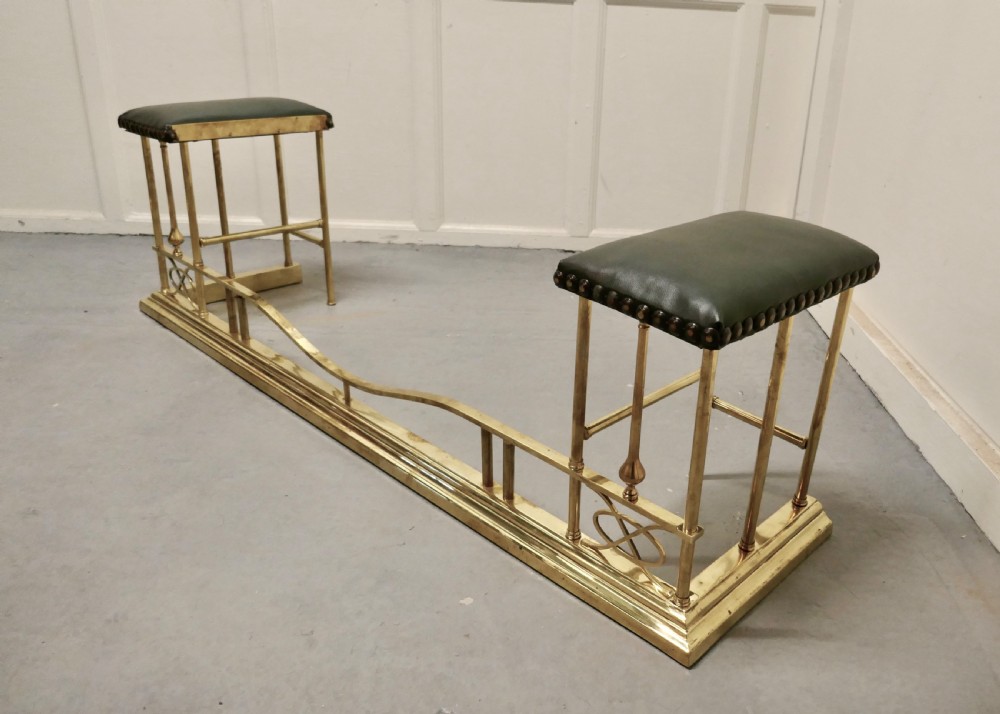 Charming Brass and Green Leather Club Fender View VI