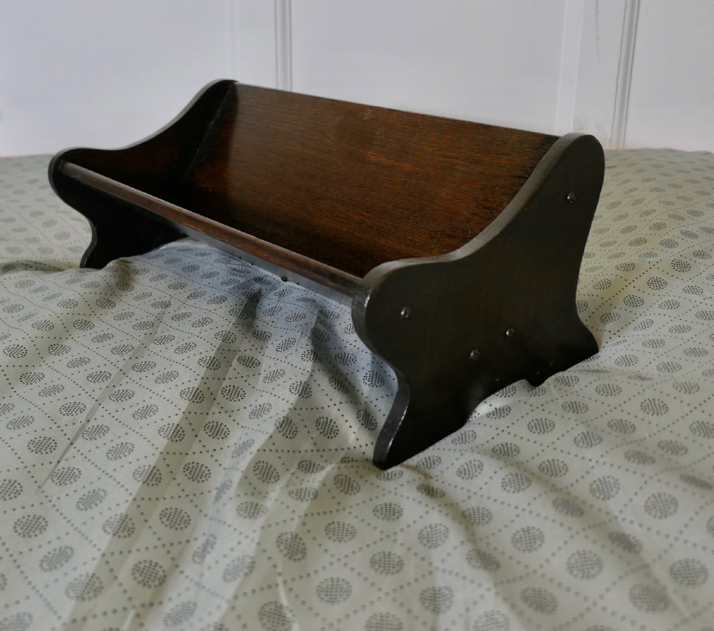 Dark Oak Desk Top Book Trough  View III
