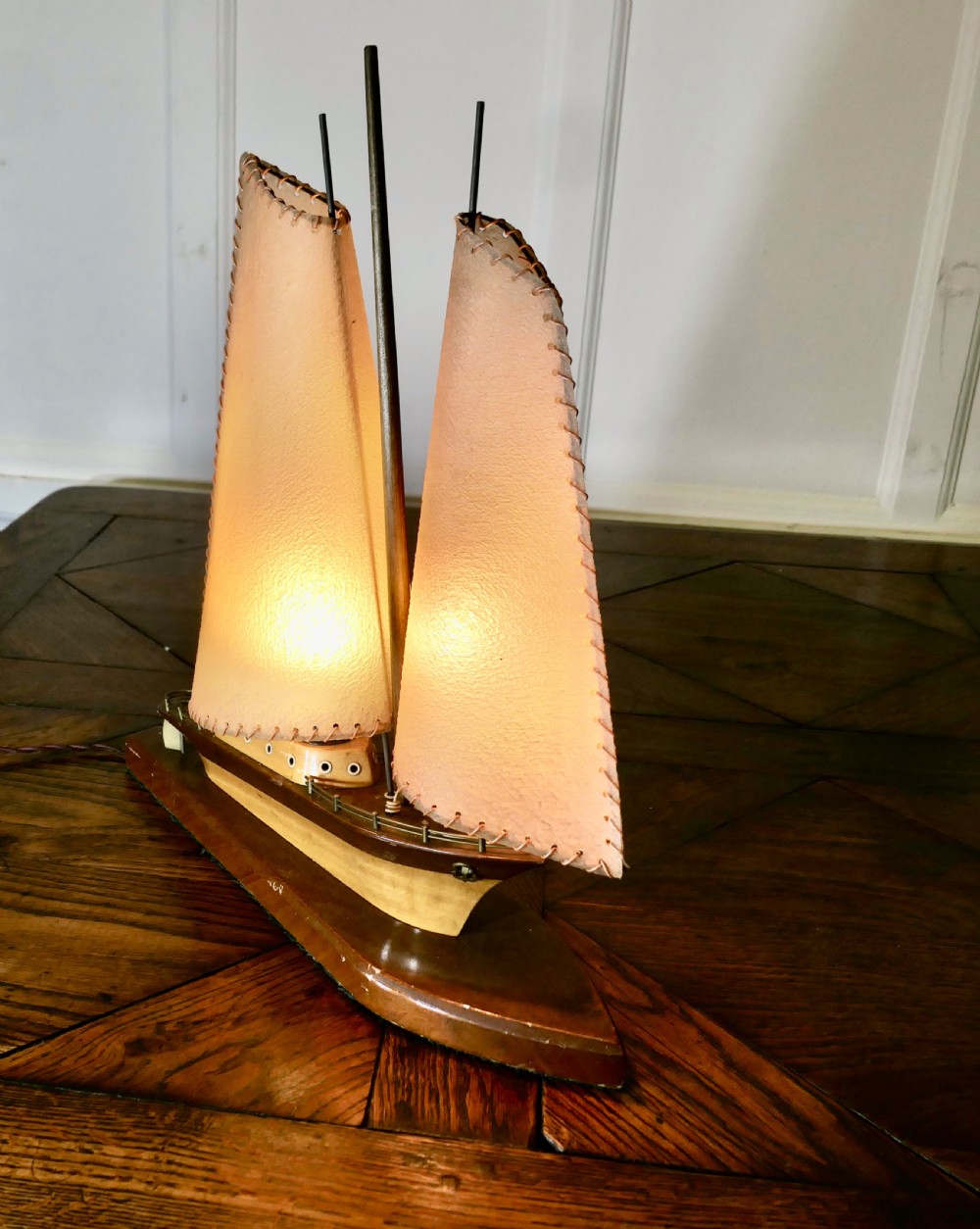 Art Deco Boat Builders Model Yacht Table Lamp View III