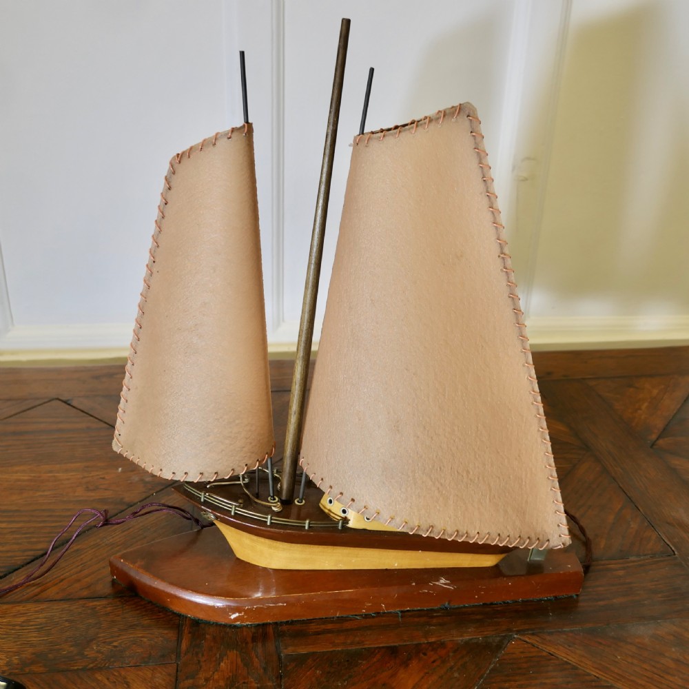 Art Deco Boat Builders Model Yacht Table Lamp View V