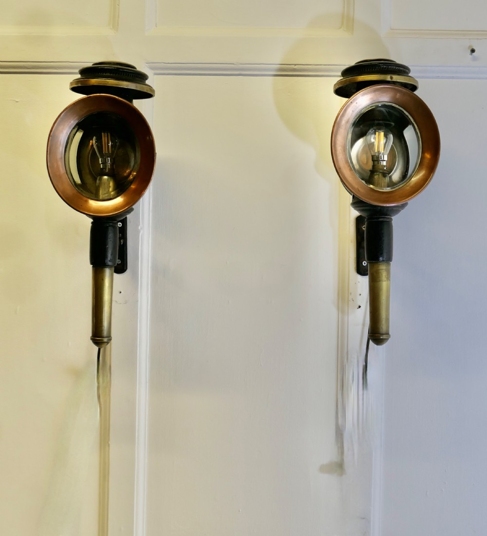 Pair of French Electrified Carriage Lights, Wall Lanterns View VII