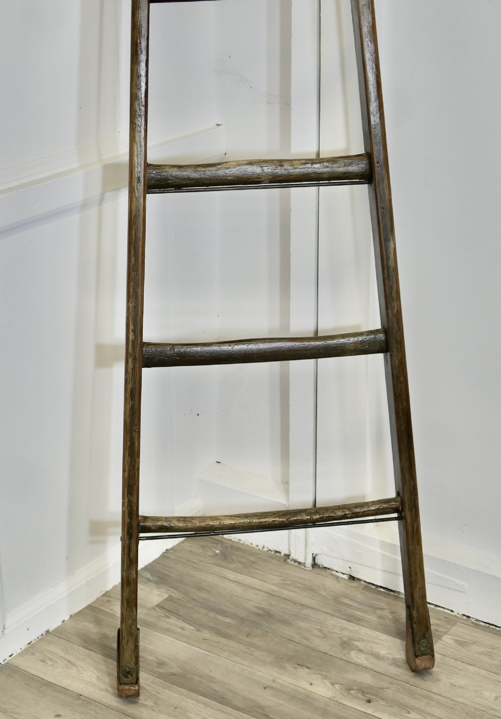 Tall Vintage Pitch Pine Fruit Picking 0r Library Ladder View II
