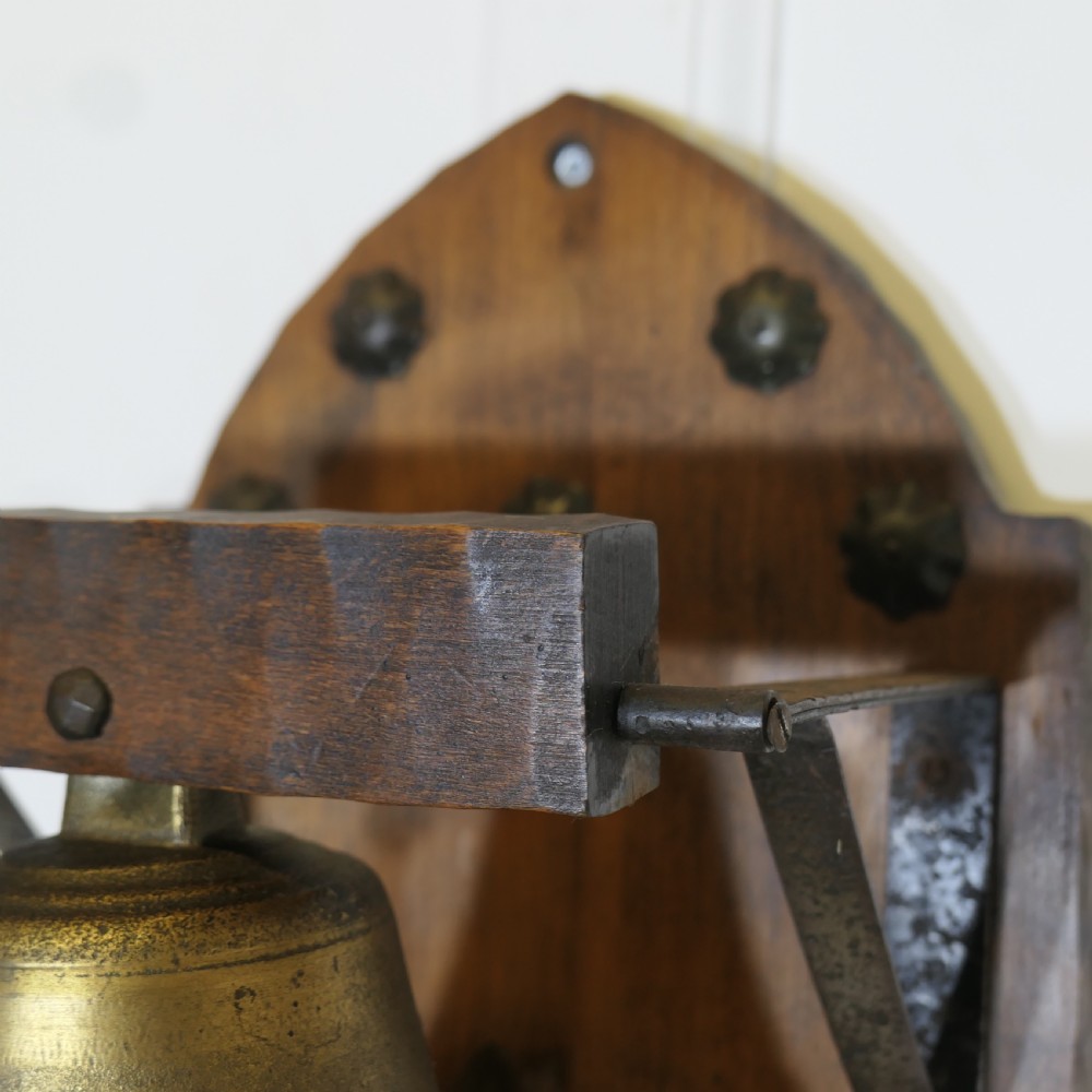 Arts and Crafts Brass and Iron Monastery Dinner Bell View V