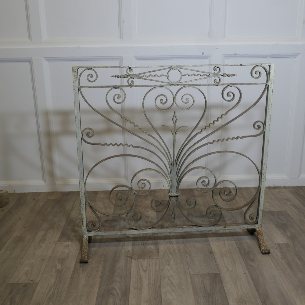 Very Heavy French Wrought Iron Fire Screen View IV