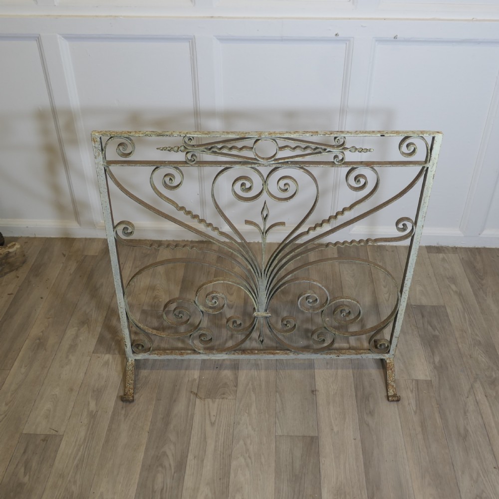 Very Heavy French Wrought Iron Fire Screen View V