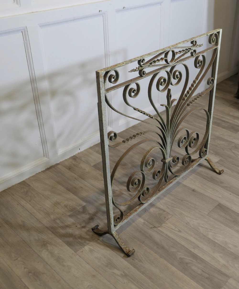 Very Heavy French Wrought Iron Fire Screen View VI