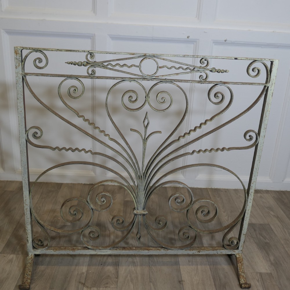 Very Heavy French Wrought Iron Fire Screen View VIII