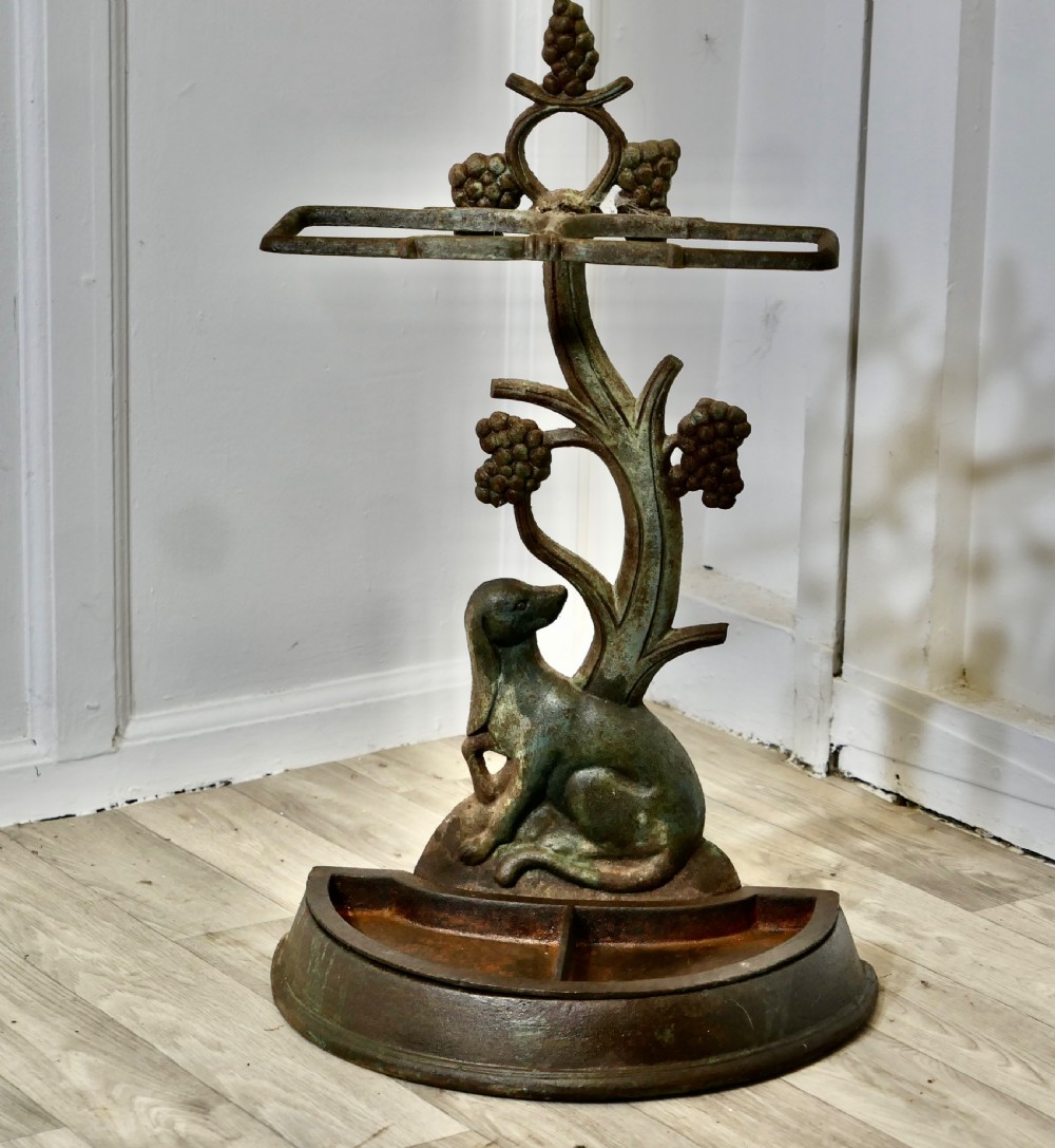 A 19th Century French Cast Iron Umbrella Stand, Fox and Grapes