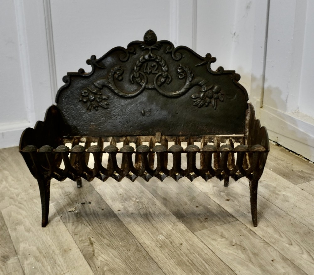 19th Century Free Standing Fire Basket, Iron Fire Grate
