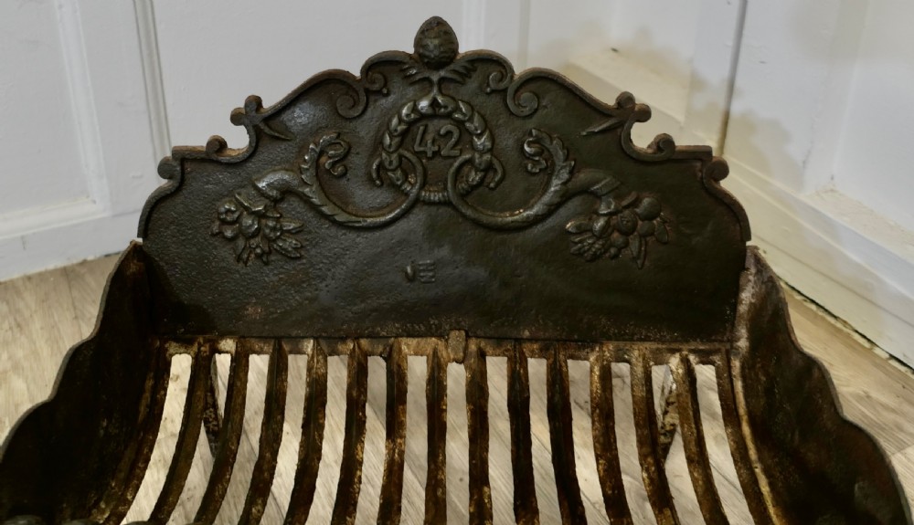 19th Century Free Standing Fire Basket, Iron Fire Grate View II