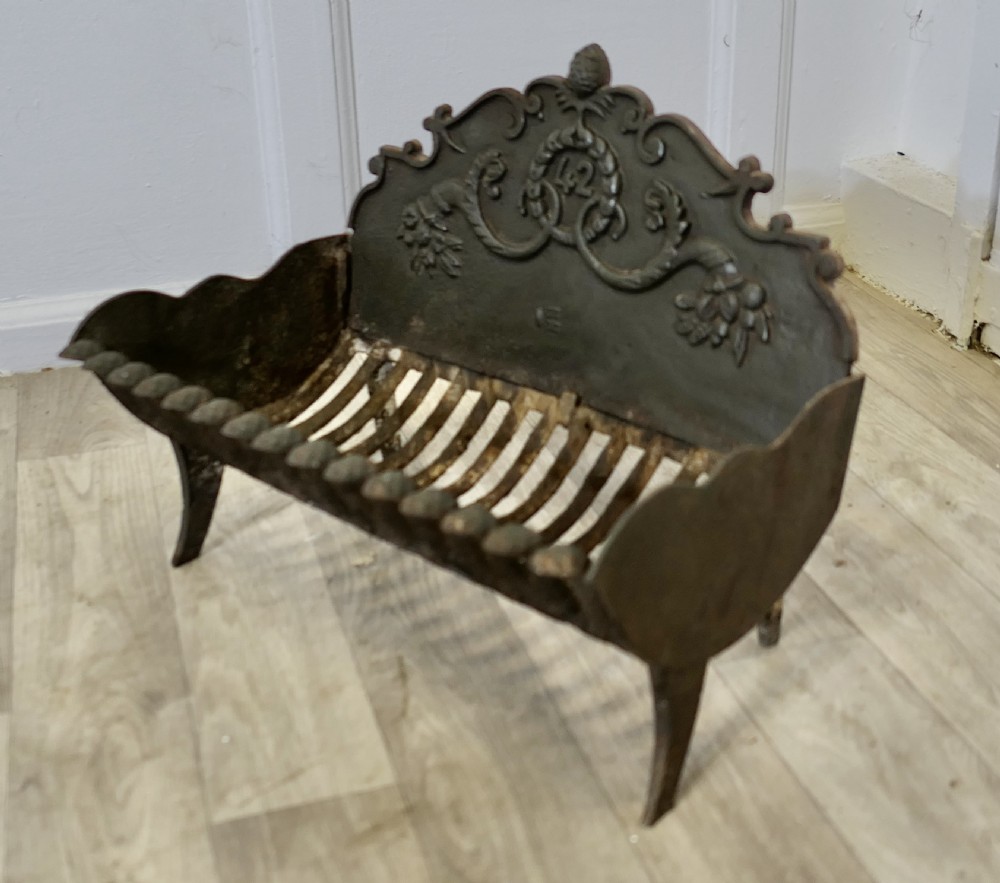 19th Century Free Standing Fire Basket, Iron Fire Grate View V