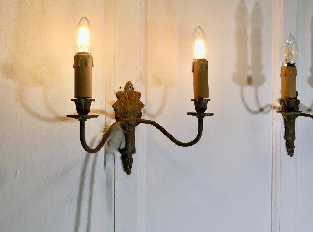A pair of French 4 Neo Classical Metal Twin Wall Lights View II