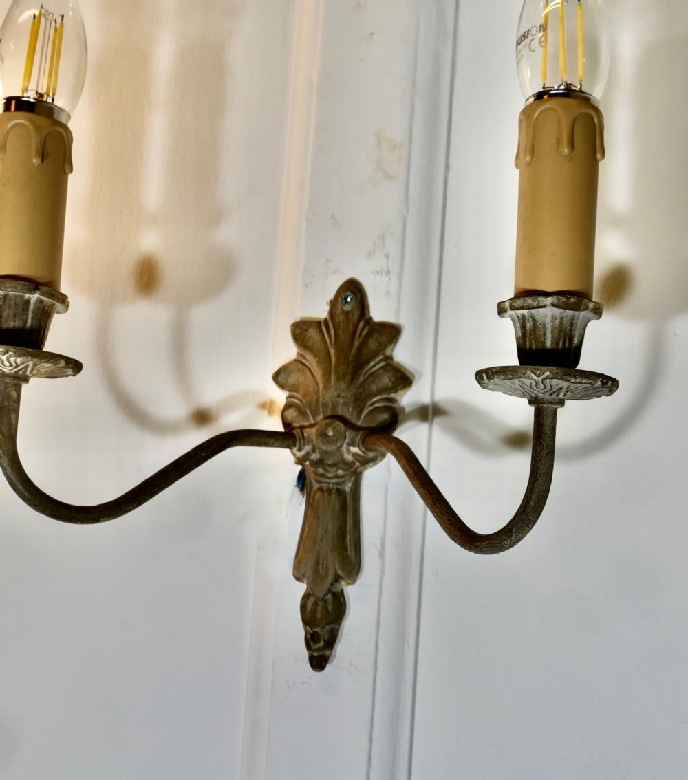 A pair of French 4 Neo Classical Metal Twin Wall Lights View VI