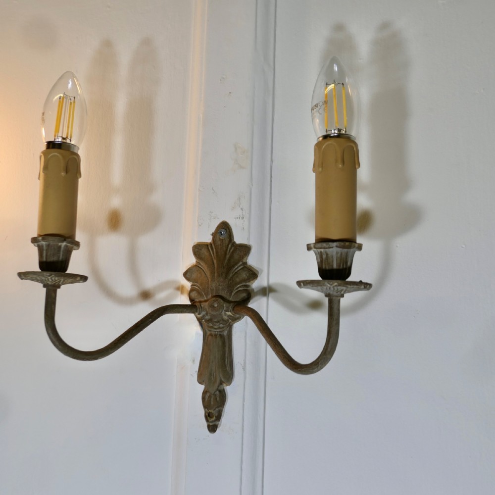 A pair of French 4 Neo Classical Metal Twin Wall Lights View VII