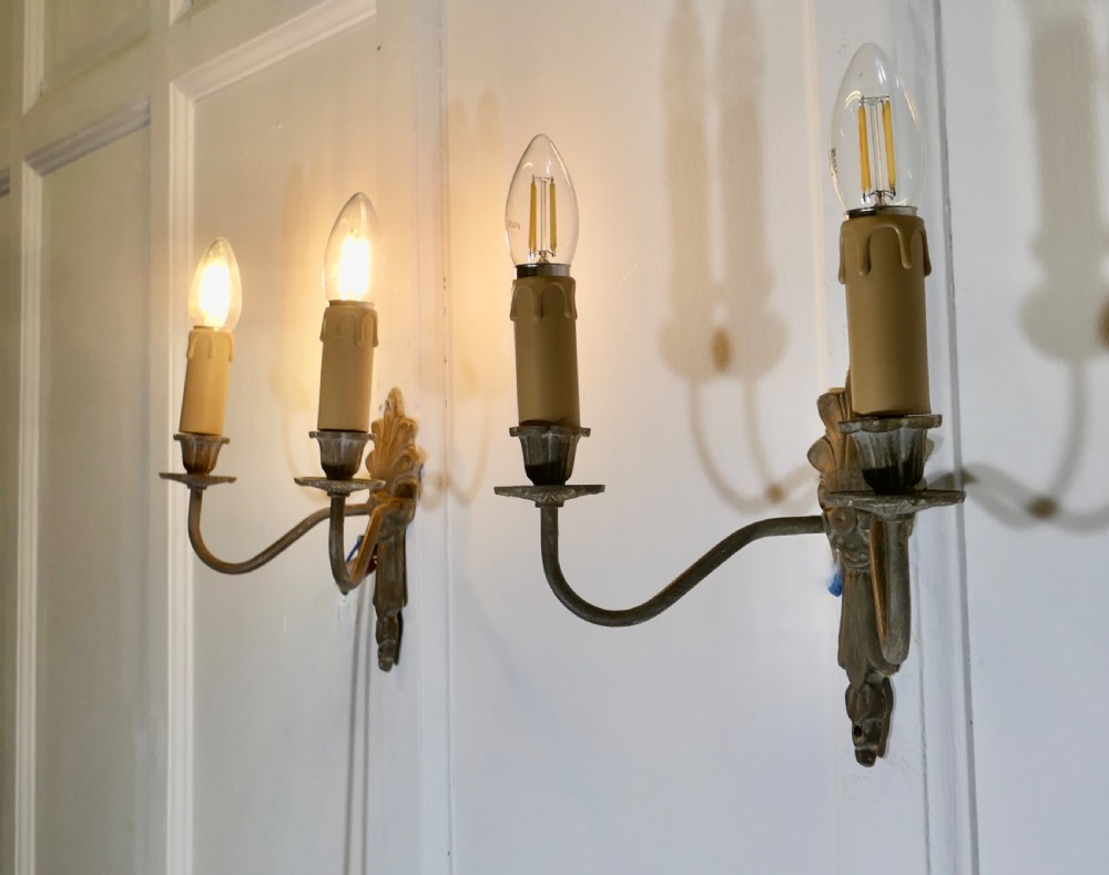 A pair of French 4 Neo Classical Metal Twin Wall Lights View VIII