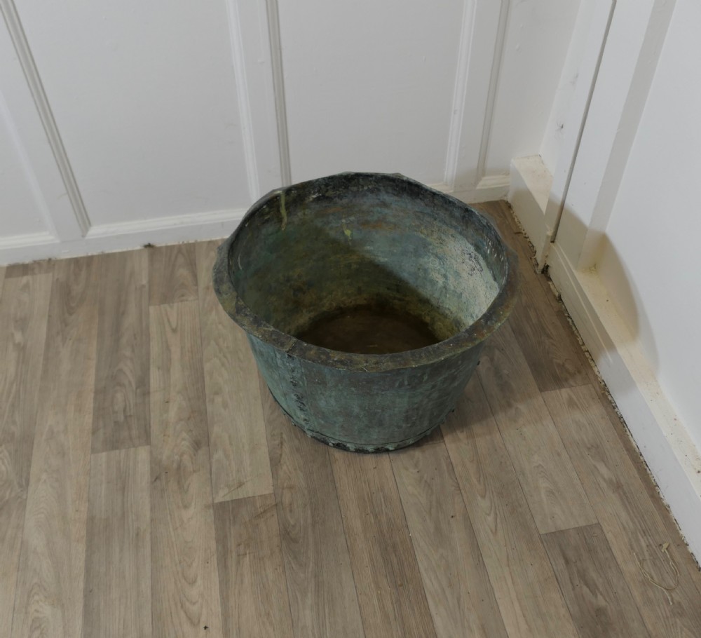 An Early 19th Century Riveted Antique Copper Cauldron View II