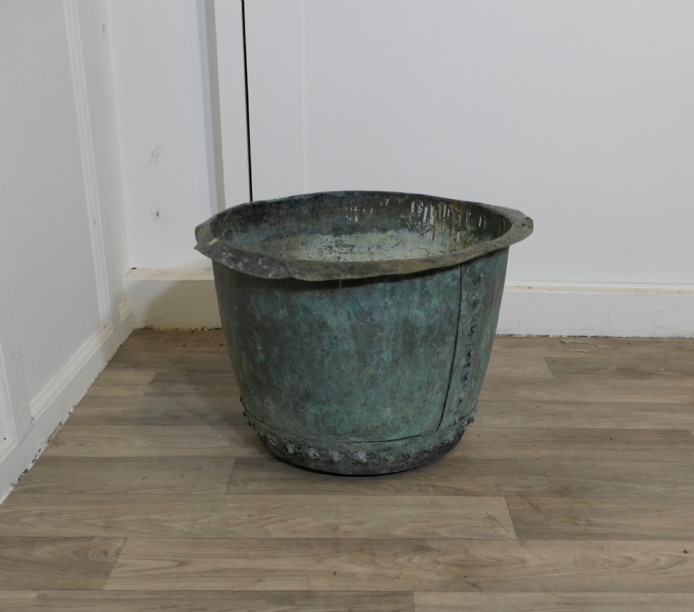 An Early 19th Century Riveted Antique Copper Cauldron View III